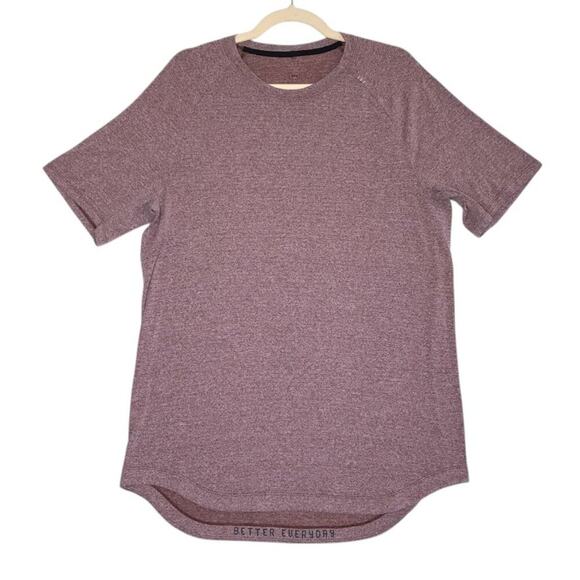 LULULEMON Drysense Training Short Sleeve Shirt Men L/XL Maroon Athletic Outdoor - Picture 4 of 11